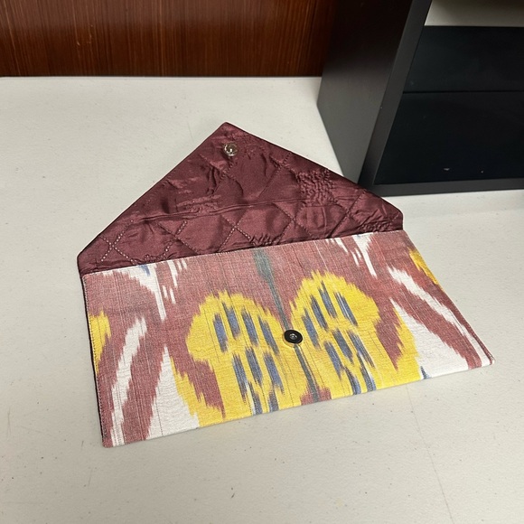 Silk ikat Artisan envelope clutch purse - Picture 5 of 8